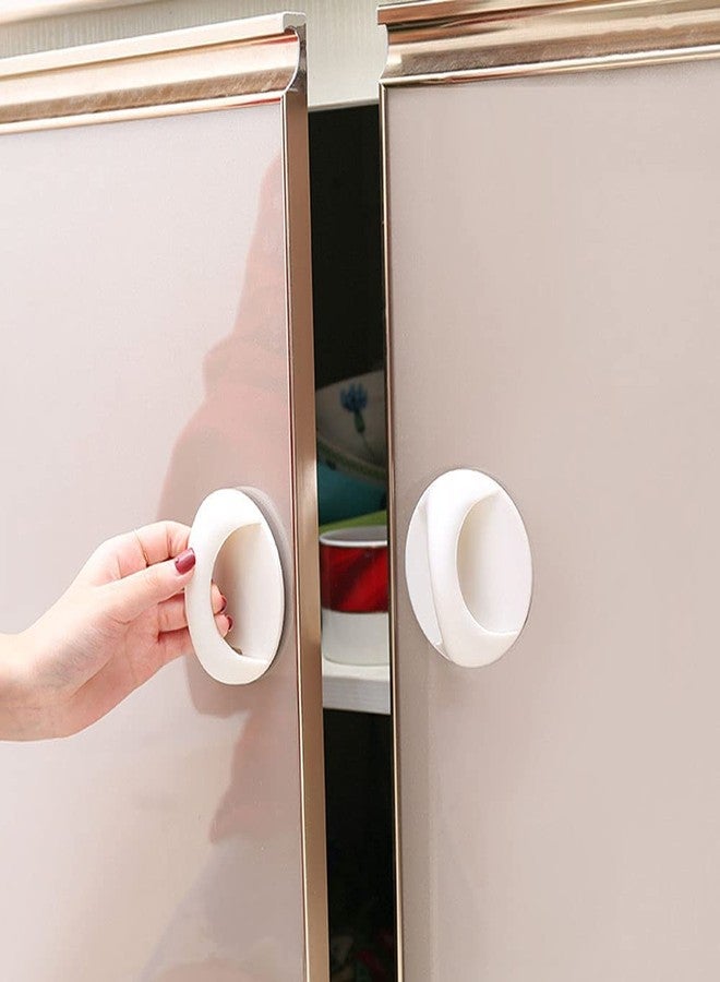 WE-CEF Self-Stick Instant Cabinet Drawer Handle Helper Auxiliary Kitchen Cabinet Door Window Handle Sticker Convenient Opening Stick-on Handles (White Pack - 2) - Image 3